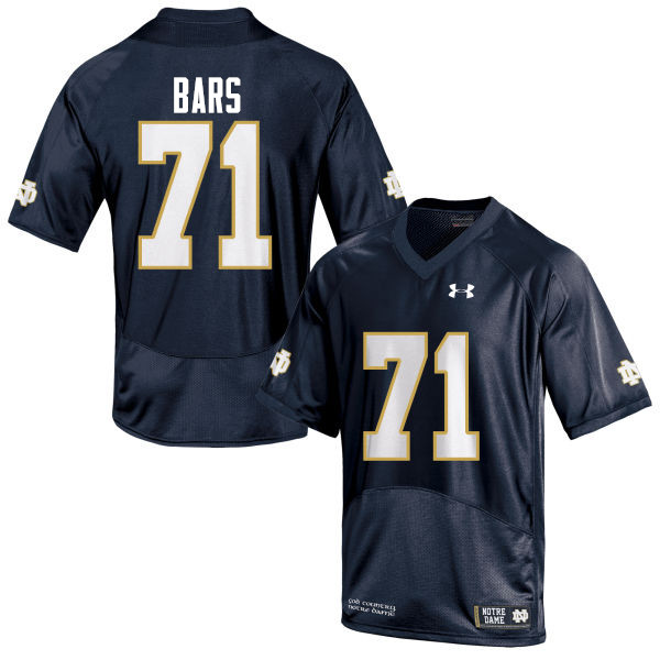 Men #71 Alex Bars Notre Dame Fighting Irish College Football Jerseys-Navy Blue